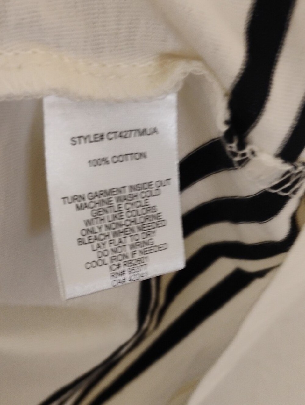 Sanctuary Cream and Black Striped Elastic-Hem Top XS - Picture 5 of 8